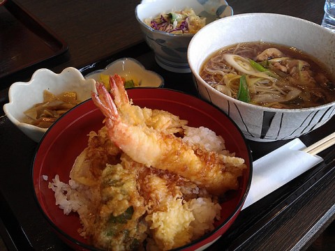 仙臺更科の天丼と鴨南蛮そば