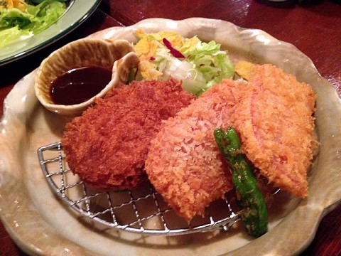 チーズハムカツと牛肉コロッケ